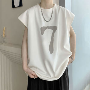 
American high street pure cotton loose sports vest 2026 new men's waistcoat summer casual sleeveless t-shirt top
