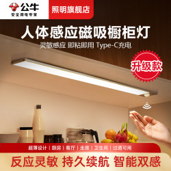 Bull Cabinet Light Strip Led Wine Cabinet Light Rechargeable Human Body Sensor Light Strip Wireless Self-Adhesive Kitchen Shoe Cabinet Wardrobe Light
