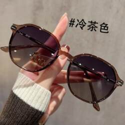 Women's Large-Frame Sunglasses, Brown Polarized Sunglasses, Women's High-End Style, Suitable for Small Faces, Myopia Sunglasses, Uv Protection