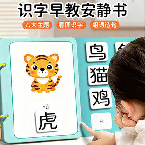 
Literacy book for young children's literacy enlightenment, early education, quiet tearing book, kindergarten literacy card, full set of baby cognition