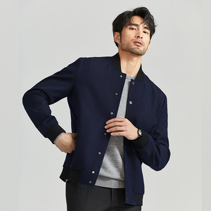 
Autumn Men's New Woolen Coat Fashionable Casual Short Slim Wool Blended Jacket Solid Color Baseball Uniform for Men