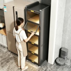 Kitchen Gap Storage Rack, Floor-Standing Multi-Layer Storage Cabinet, Integrated Wall-Mounted Microwave Cabinet, Cupboard, Sideboard