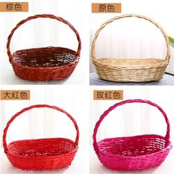 Fruit Basket, Wicker Hand-Woven Gift Basket, Display Wicker Flower Basket, Picnic Basket, Picking Basket, Egg Basket, Prop Basket