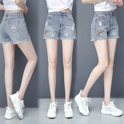 Ripped Denim Shorts for Women, 2026 Summer New Style, High-Waisted, Loose, Slimming, Thin A-Line Wide-Leg Hot Pants for Summer