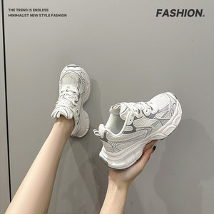 
2026 spring and summer popular simple and fashionable thick-soled dad shoes casual outdoor sports white shoes for men and women 02
