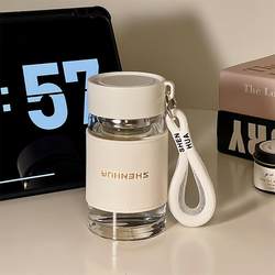 Small Glass Cup for Girls, High Aesthetic Value, High Temperature Resistance, High Borosilicate, Portable for Coffee, Milk, Summer Water Cup with Sleeve and Handle