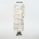 8ON8 white plaid spliced ​​nylon skirt 2025 spring new midi skirt A-line skirt casual and fashionable