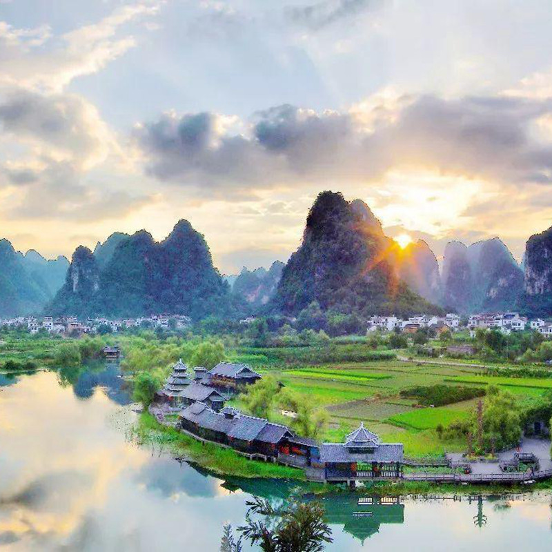 2人起一单一团 含高铁广西桂林旅游大漓江遇龙河漂流4天3晚跟团游