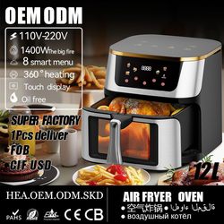 Airfryer Stainless Steel Visual Air Fryer Computer Version Smart Household Electric Fryer Large Capacity Us Standard