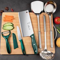 Kitchen Knife Set Combination, Ultra-Sharp Cutting Knife and Cutting Board Two-In-One, Household Use for Cutting Meat and Slicing, Chef's Special