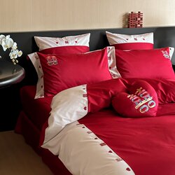 New Chinese style wedding four piece set pure cotton