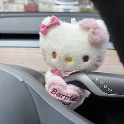 Hello Kitty Car Gear Shift Decoration Plush Toy Car Steering Wheel Turn Signal Small Ornament Car Interior Gift