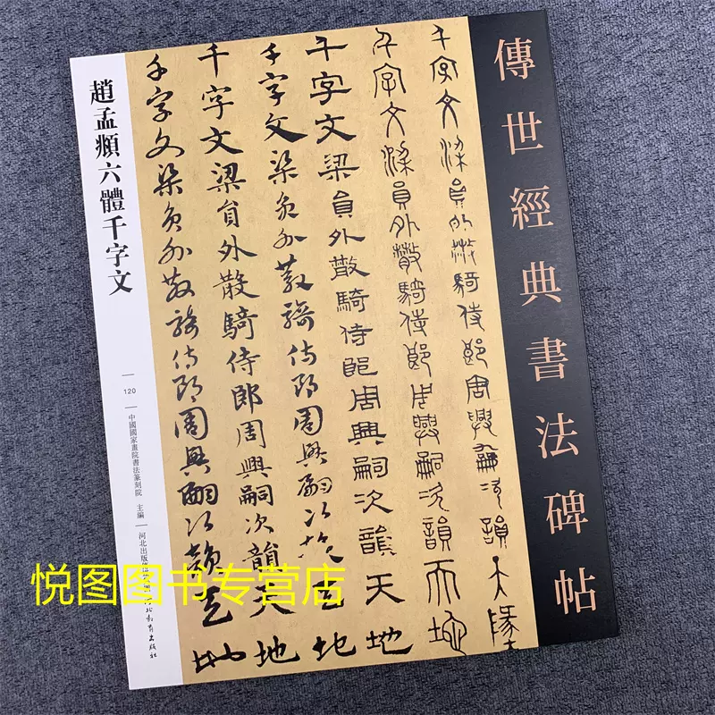 赵孟頫六体千字文传世经典书法碑帖120毛笔书法碑帖字帖古篆/小篆/隶书/章草/楷书/草书中国国家画院书法篆刻院主编河北教育出版-Taobao