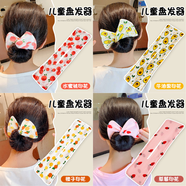 Lazy magic bow twisted chuck hair clip 2025 new children's bun artifact flower bud head dress hair clip