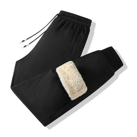 Men's Winter Fleece Lined Thickened Polyester Pants