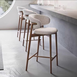Solid Wood High Stool Bar Chair Home Use Italian Designer Bar Chair Island Chair Restaurant Modern Simple Bar Chair
