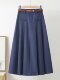 The official flagship pleated skirt with a large hem skirt with a high waist drooping A-line long skirt