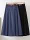 The official flagship pleated skirt with a large hem skirt with a high waist drooping A-line long skirt