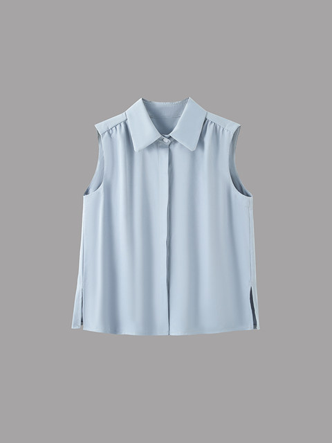 Stacked companion Dahong flagship store casual versatile layered lapel sleeveless shirt all seasons can wear vest base shirt