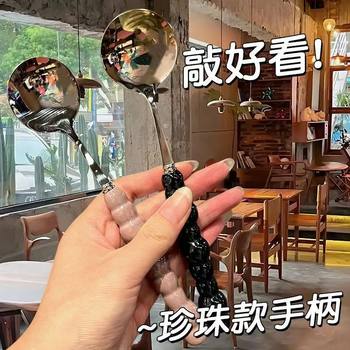 
Stainless steel high-looking handle imitation ceramic Western food home use
