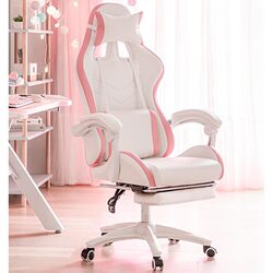 Gaming Chair Pink for Girls, Home Use, Reclining, Comfortable Office Swivel Chair, Streamer Chair, Gaming Computer Chair