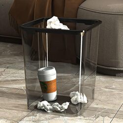 Transparent Trash Can with an Instagram-Worthy, Light Luxury Design for Home Use in Living Room, Bedroom, Bathroom, Office, Large Capacity