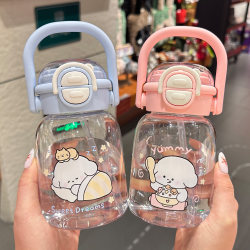 Summer Water Cup for Girls, Plastic Cup for Students, Large Capacity Cup for School, Water Bottle with Dual Drinking Straw Cup, 2026 New Model