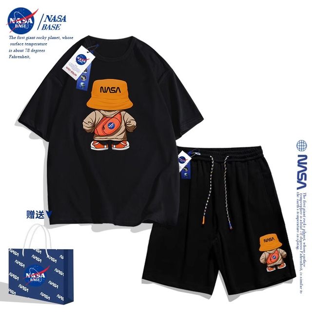 NASA boys summer suit 2024 new medium and large children's pure cotton ...