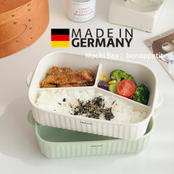 German ins Compartment Ceramic Lunch Box, Microwaveable, for Office Workers to Bring Meals, Divided Lunch Box, Bento Box, Sealed