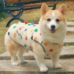 Dog Clothes for Small and Medium-Sized Dogs, Autumn and Winter Clothing for Corgis, Shiba Inus, Bichons, Warm Thickened Fleece Vest, Anti-Shedding, Straight Hair