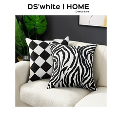 T4Kzi German Pillow Sofa Living Room Light Luxury High-End Zebra Pattern Cushion Checkerboard Headboard Modern Pillow
