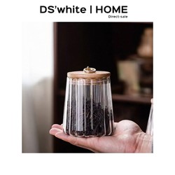 T4Kzi German Transparent Glass Sealed Jar Tea Jar Household Food Grade Large Capacity Kitchen Bamboo Lid Sugar Jar