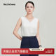 Yingzhishang white acetic acid suspender vest for women 2025 new suit inner bottom shirt high-end V-neck top