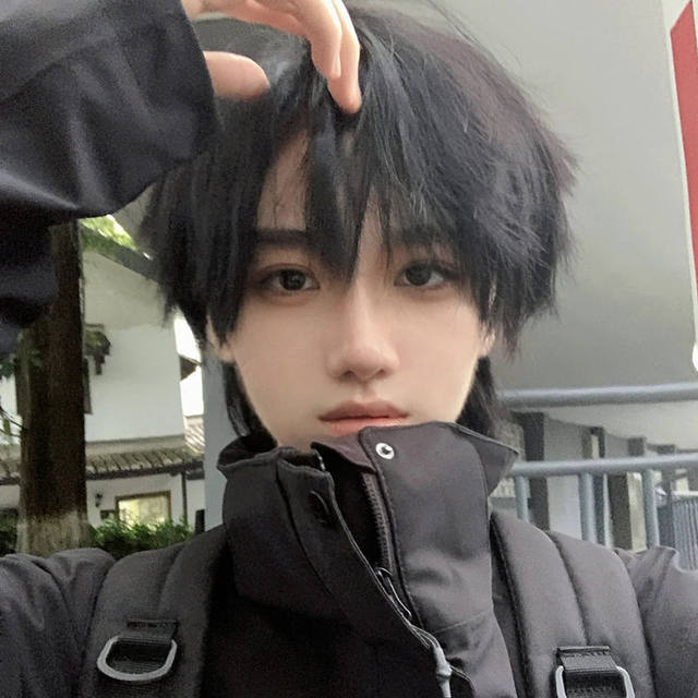 Fiber Beauty Japanese short hair gay hairy wolf tail mullet head wig for men universal cos full head set