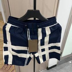 High-End Men's Plaid Casual Shorts 2026 Summer New Fashion Thin Loose Versatile Striped Beach Shorts