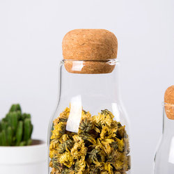 .Japanese tea M jar, seasoning jar, cork cover, glass transparent sealed jar, coffee storage bottle, home storage