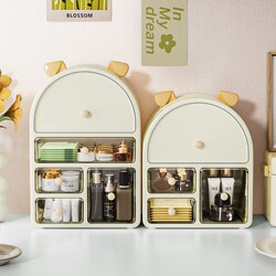 Cosmetic Storage Box, Desktop High-End Home Dressing Table, Lipstick, Makeup Brush, Eye Shadow, Dust-Proof Multi-Layer Storage Rack