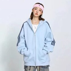 Authentic Sports Hooded Sweatshirt for Women, Spring and Autumn Style, Loose Casual Jacket, Trendy Brand, Classic Cardigan Top for Couples, Men's