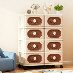 Elephant-Shaped Multi-Drawer Storage Cabinet, Children's Room Mobile Storage Cabinet with Wheels, Foldable Organizer Cabinet, Household Toy Cabinet