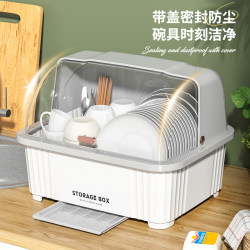 Bowl and Chopstick Storage Box, Cupboard for Storing Tableware, Bowl and Plate Storage Box, Household Storage, Kitchen Thickened Draining Dish Rack