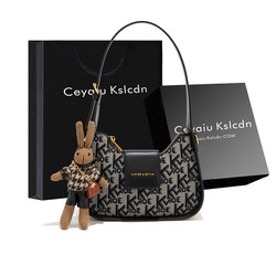 Birthday Gift Small C&K Black Bag Women's 2026 New Commuter Handbag Niche Single Shoulder Underarm Bag for Women