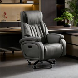 Smart Shoulder and Neck Rolling Massage Leather Boss Chair High-End Electric Computer Chair Ceo Office Home Comfortable Seat