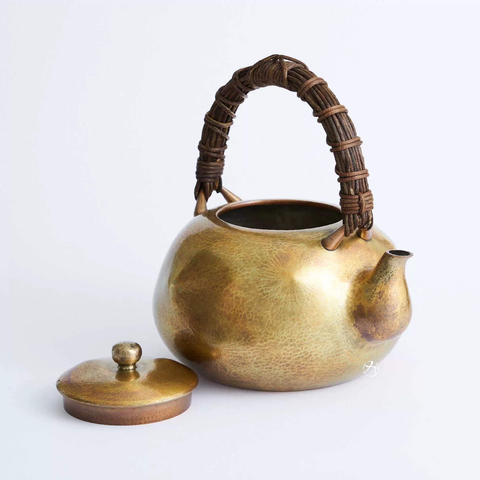 鎚起銅器 玉川堂造 銅製 松葉刻 茶合 共箱 C R3843玉川堂 紫金色急須