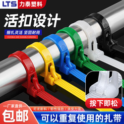 Reusable Colorful Plastic Cable Ties with Detachable Fasteners, Nylon Zip Ties, and Removable Sealing Straps