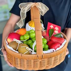 Imitation Rattan Woven Storage Basket, Fruit Basket, Gift Basket, Outdoor Portable Basket, Flower Picking Basket, Egg Gift Basket, Vegetable Basket