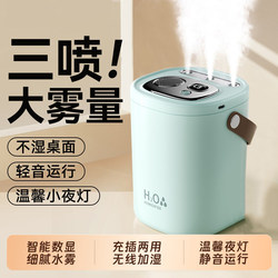 New Humidifier, Small and Portable, Three-Spray Large Mist Volume, Office Desktop, Mini Home Bedroom Humidifier