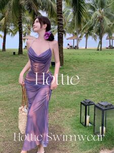 
[Violet] Sexy goddess bikini three-piece long skirt bikini beach spa vacation split swimsuit