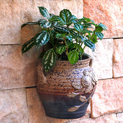 Wall-Mounted Ceramic Flower Pot for Green Plants, Hanging Succulent Hydroponics, European-Style Creative Balcony Hanging Decorative Flower Vessel