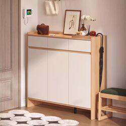Solid Wood Shoe Cabinet for Home Entrance, 2026 New Model, High-End Integrated Wall-Mounted Shoe Rack, Hallway Cabinet