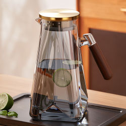Large Capacity Cold Water Jug 2026 New Model High Temperature Resistant Glass Household Large Capacity Cooler Jug Set Tea Brewing Pot Fruit Tea Container
